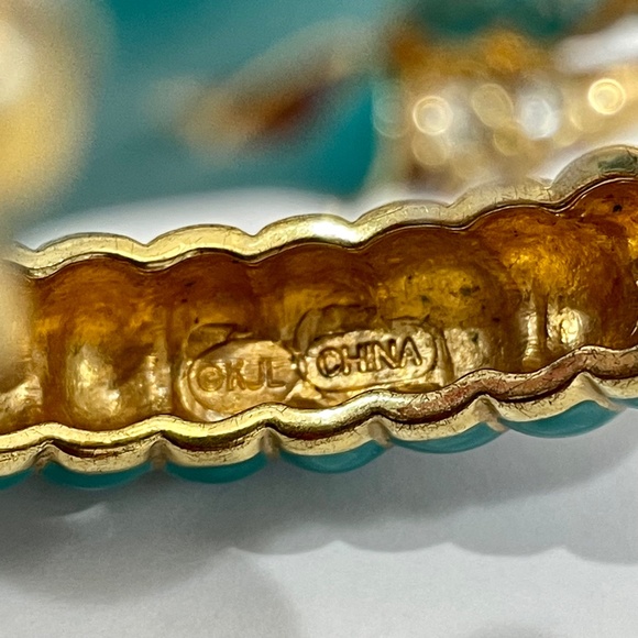 Rare Kenneth Jay Lane Raj Teal Elephant Clamper Bracelet
, EUC - Picture 14 of 16